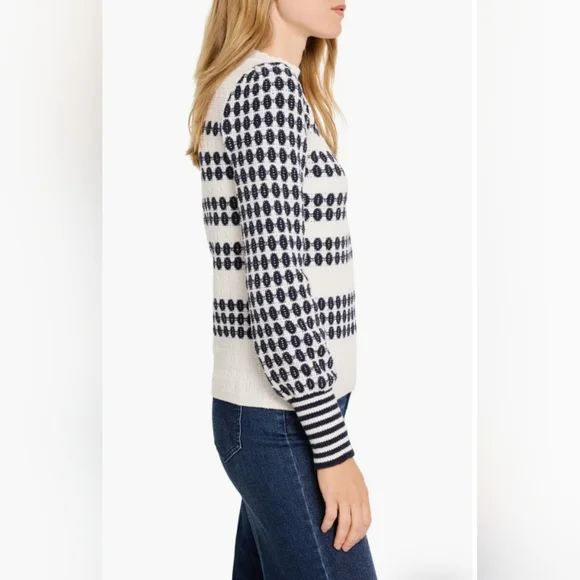 NIC+ZOE NWT Navy and White Crew Neck Sweater Size XXL - Picture 3 of 7